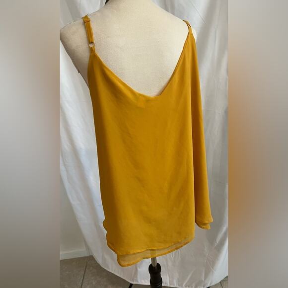 Torrid Women’s Yellow Soft Flowy Chiffon Cami Adjustable Straps V-Neck Size 5X - Picture 7 of 13